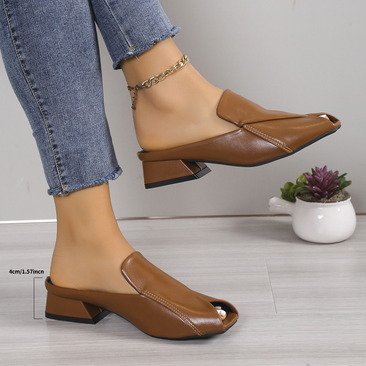 Square-Toe Mid-Heel Sandals, picture 7 of 11