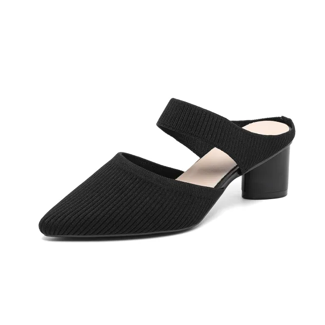 Casual Simple Pointed Toe Shallow Mouth Women's High Heels Black - Shop at LoveMi