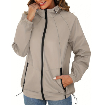 Zippered Hooded Lightweight Outdoor Windproof Jacket