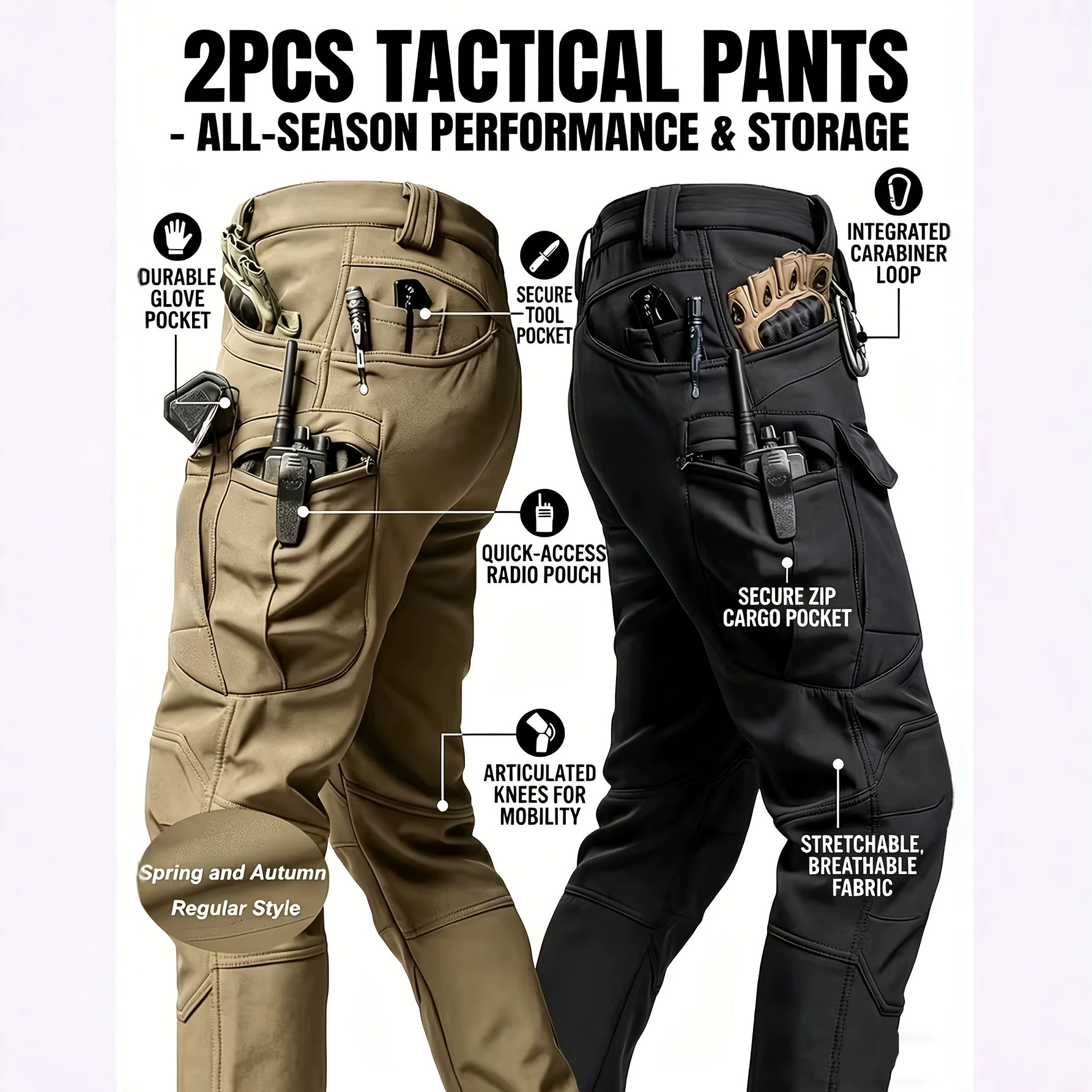 Men's Outdoor Wear-Resistant Tactical Work Pants