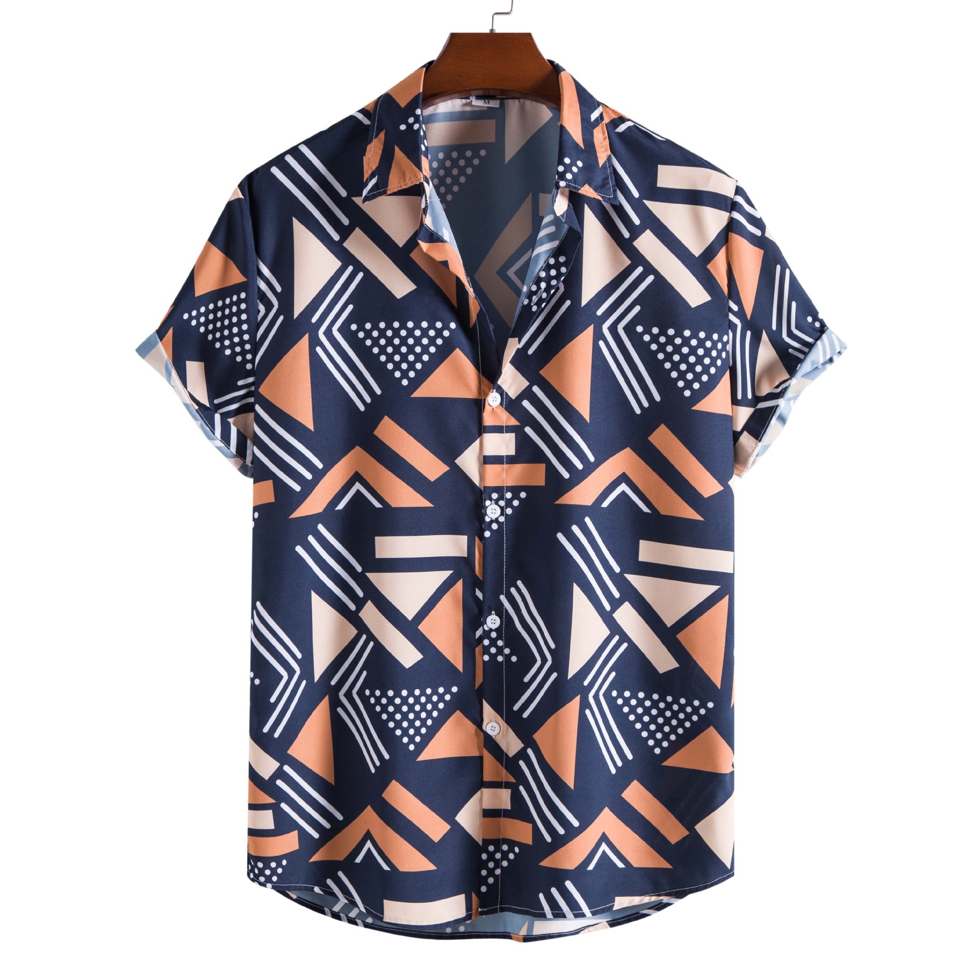 Large Size Men's Casual Fashion 3D Digital Printing Short Sleeve Shirt
