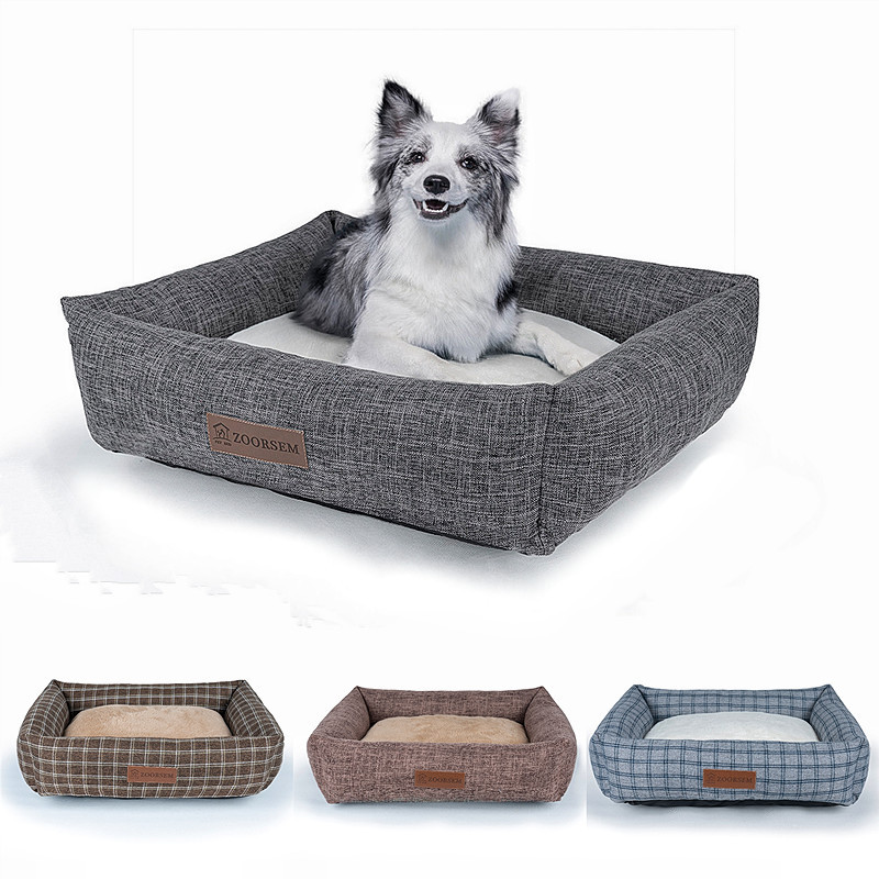 Cozy Winter Warm Linen Square Creative Pet Bed for Ultimate Comfort