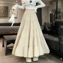 Spring And Summer High Waist Design Sense A- Line Skirt - Apricot - View 1