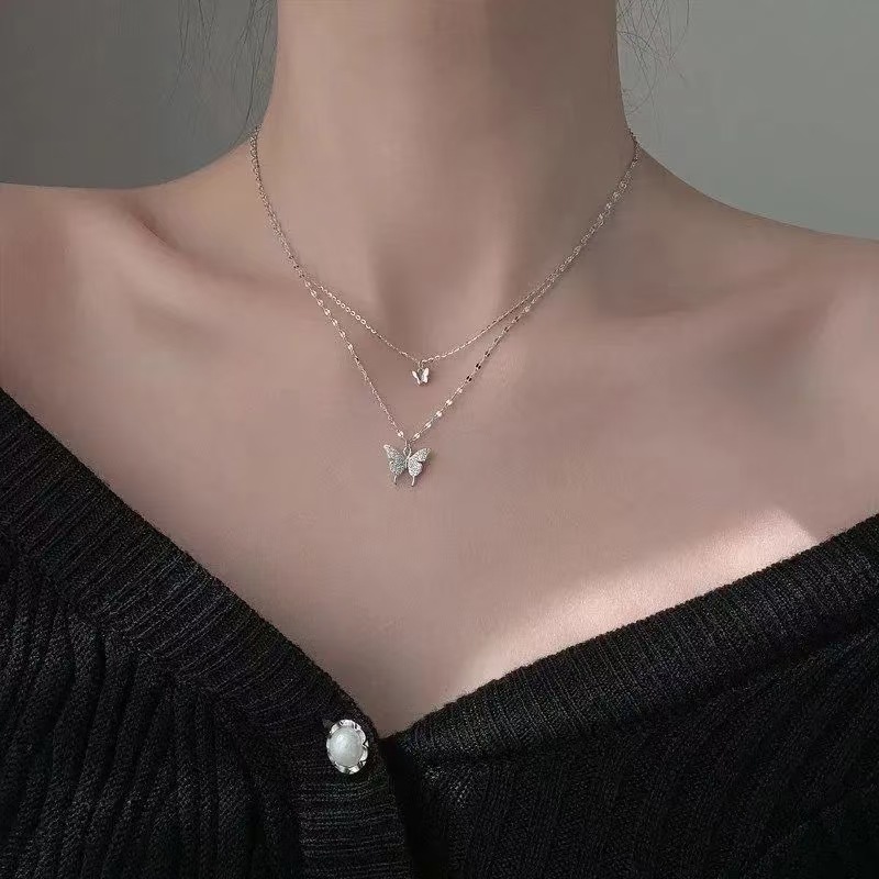 Double Layer Butterfly Clavicle Chain Fashion Summer