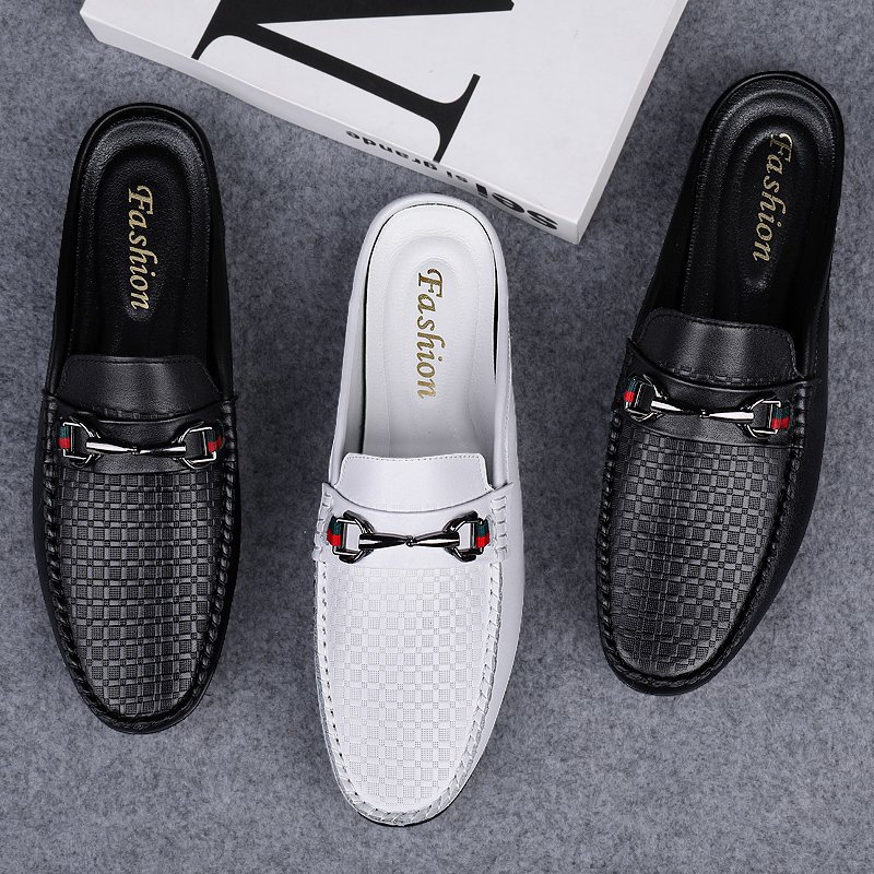 Title 5, Pantofole metà slip-on in pelle da uomo