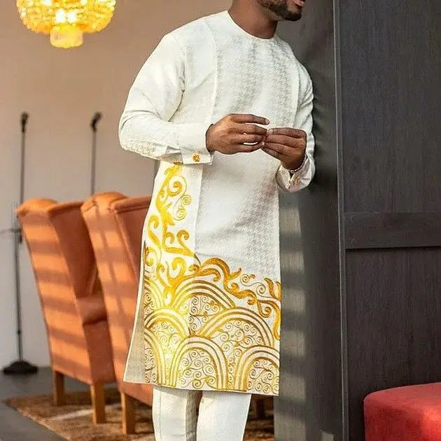 Men Leisure Set Suit Printed Shirt