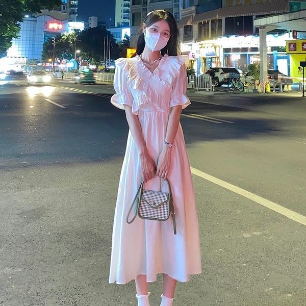 Fairy White Design Chiffon V Match Dress