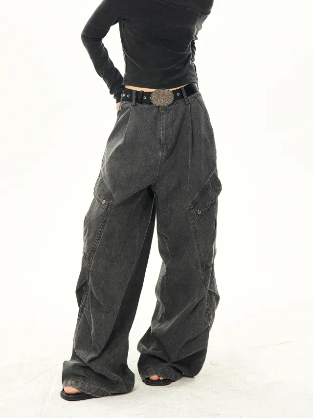 Big Workwear With Pocket Jeans Black - Shop at LoveMi