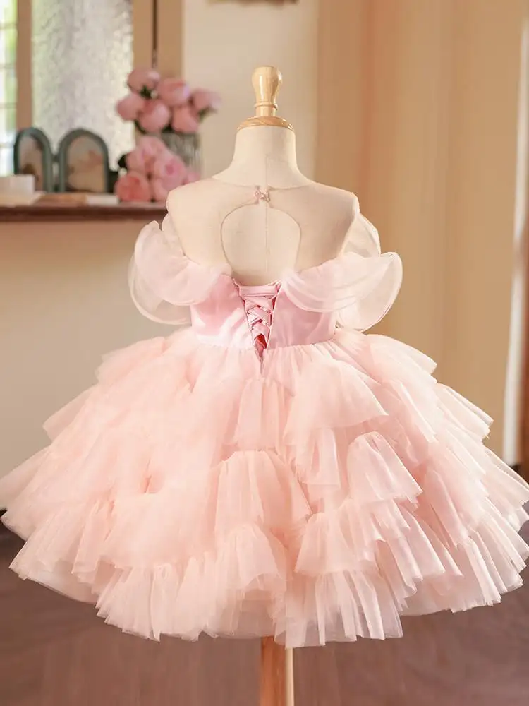 Girls' Catwalk Piano Performance Dress Princess Pettiskirt