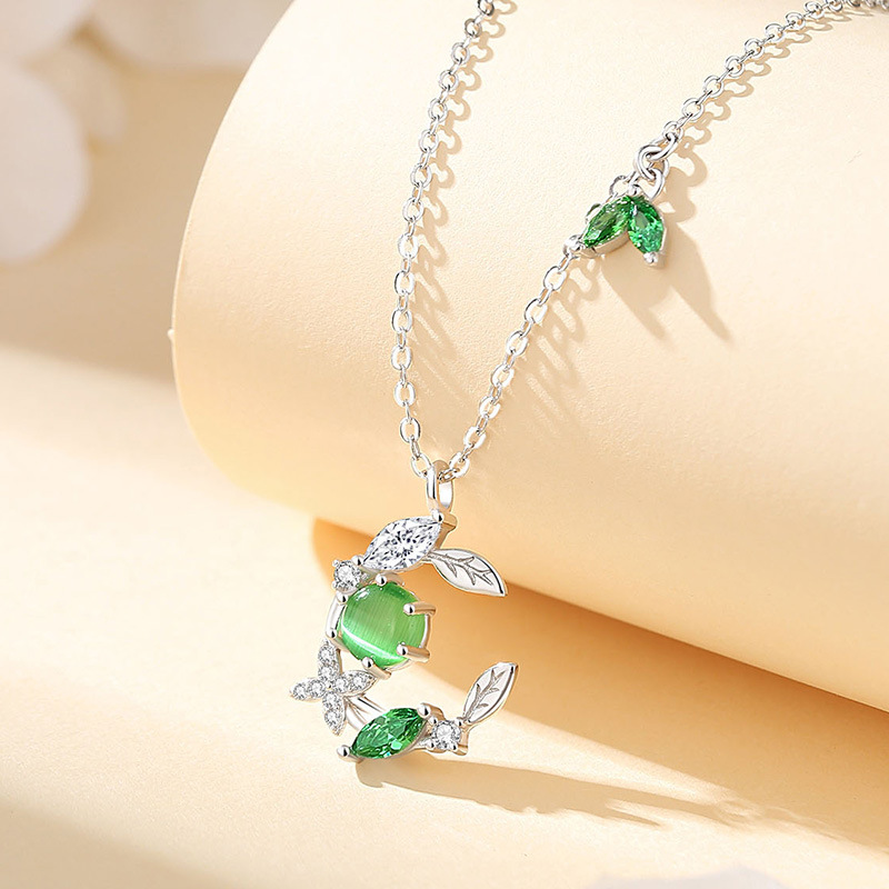 S925 Sterling Silver Ivy Necklace For Women Mori Style