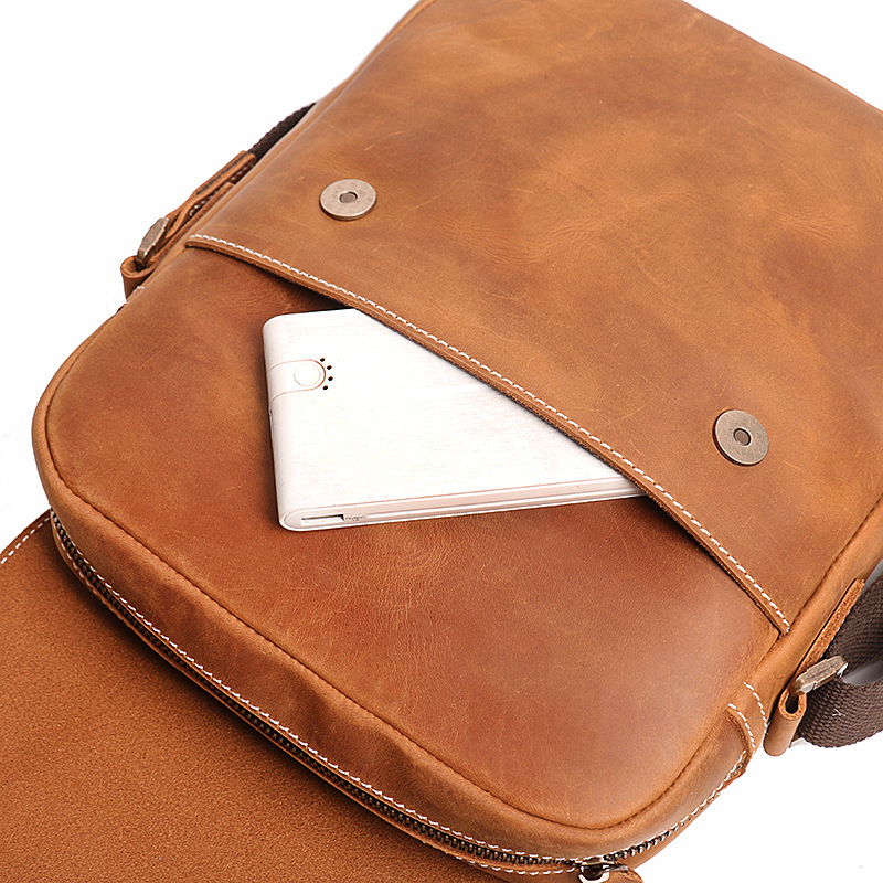 New Men's Handmade Genuine Leather Shoulder Bag - Image 12