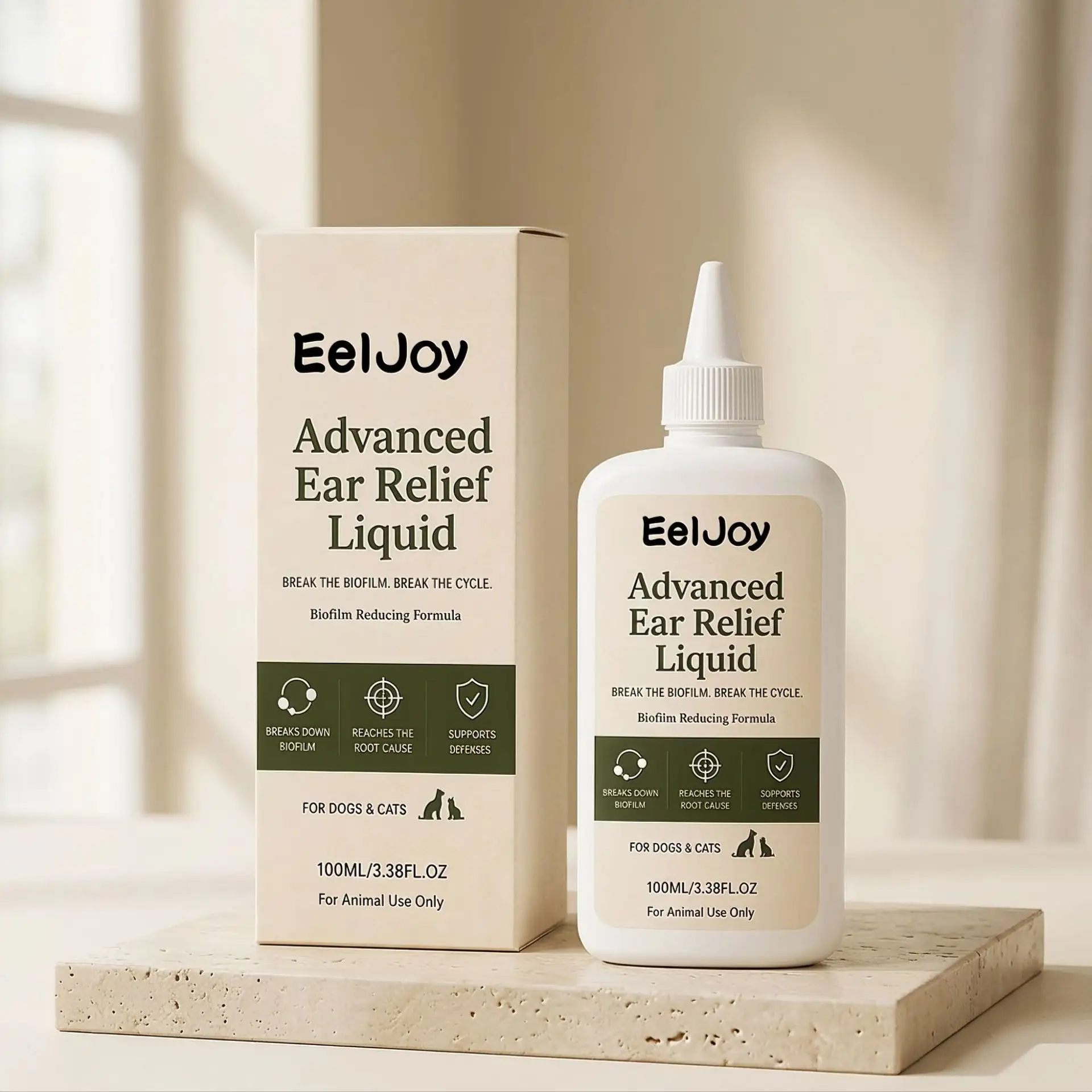 EELJOY Pet Ear Care Solution Gently Cleans