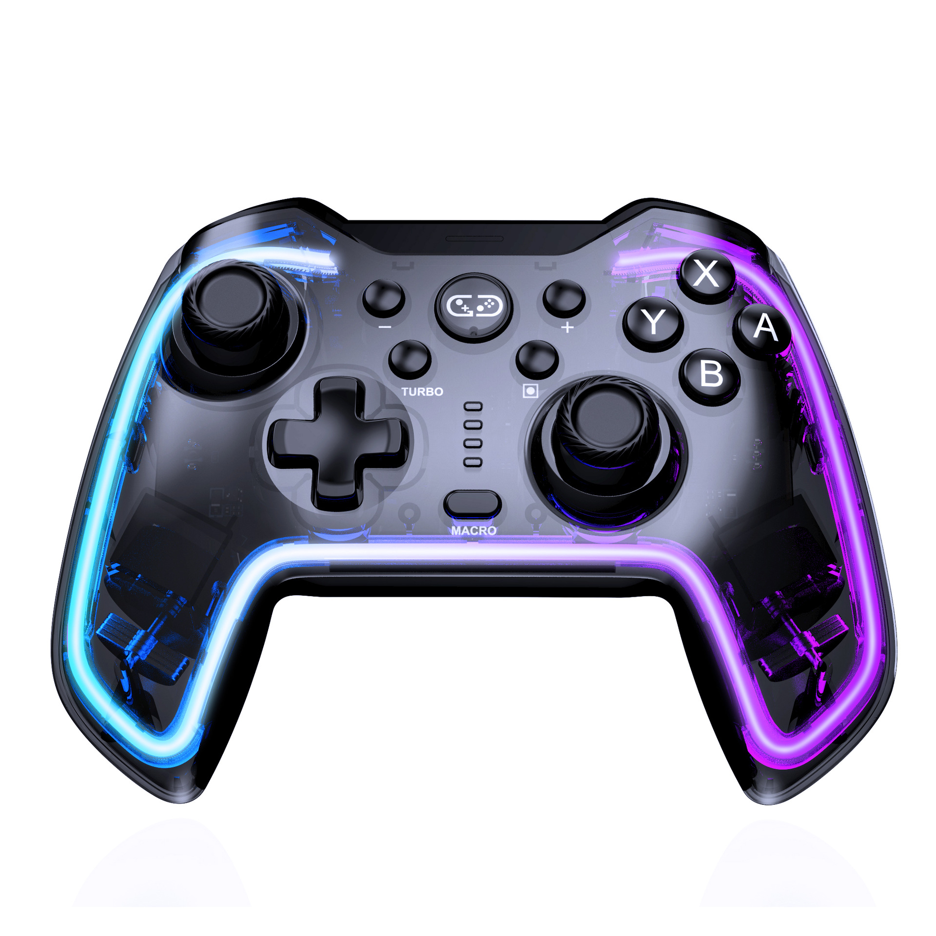 Gaming Controller Neon RGB Multi-color Illuminated Gaming Controller 8