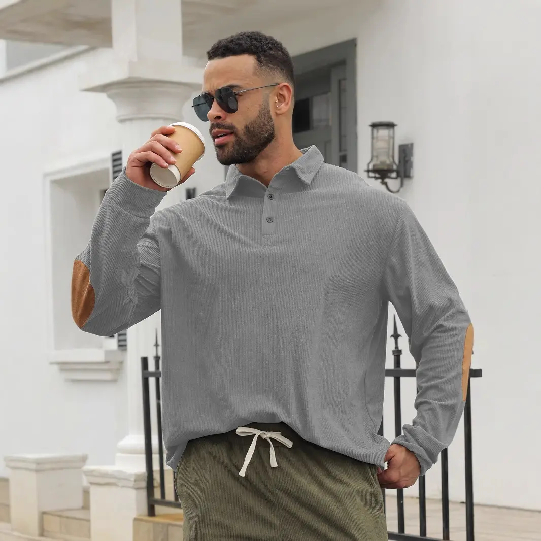 European And American Springautumn Mens Long-sleeve Lapel