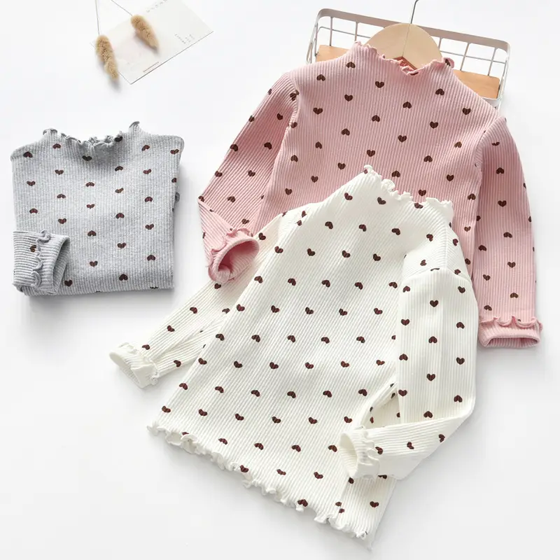 Spring And Autumn Long-sleeved Bottoming Shirt Children's Love Long-sleeved Shirt
