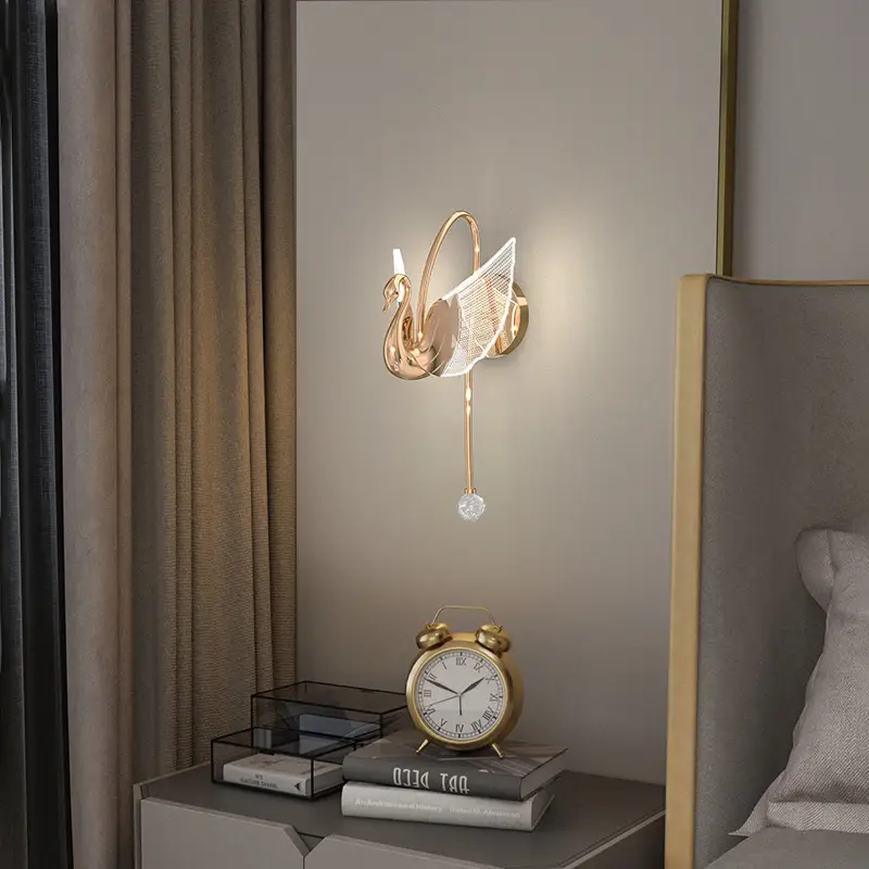 Modern Minimalist Swan Bedroom Bedside Wall Lamp