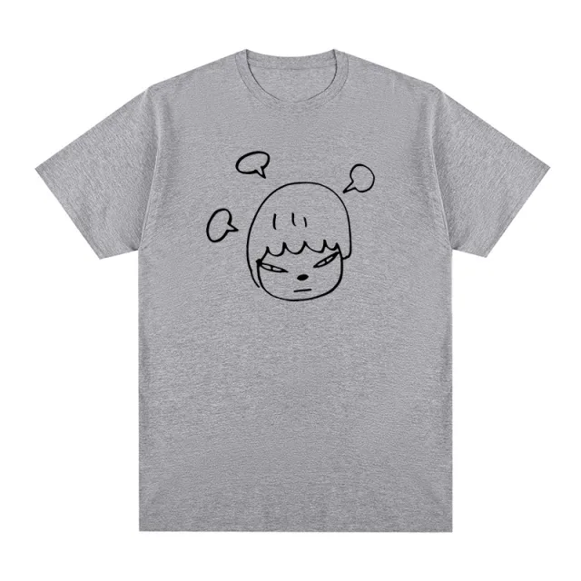 Men's And Women's Fashion Casual Printing Short sleeved Top Gray - Shop at LoveMi
