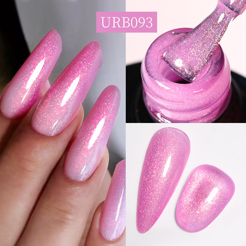 Reinforced Long-lasting No-file Base Coat With Shimmering Glitter Gel Polish 30