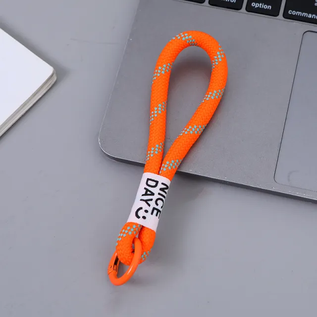 Trendy Plush Doll Keychain Lanyard Braided Pendant Rope Water Cup Rope Holding Flower Rope Orange - Shop at LoveMi