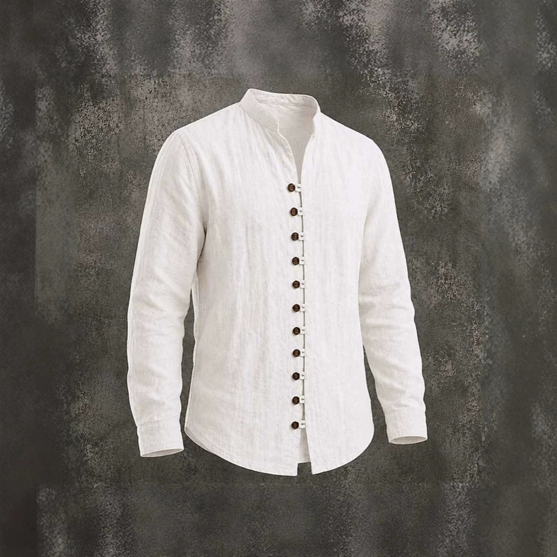 Men’s Retro Stand-Neck Shirt