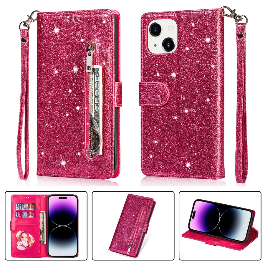 Zipper Mobile Phone Leather Case Flip Card - Image 16
