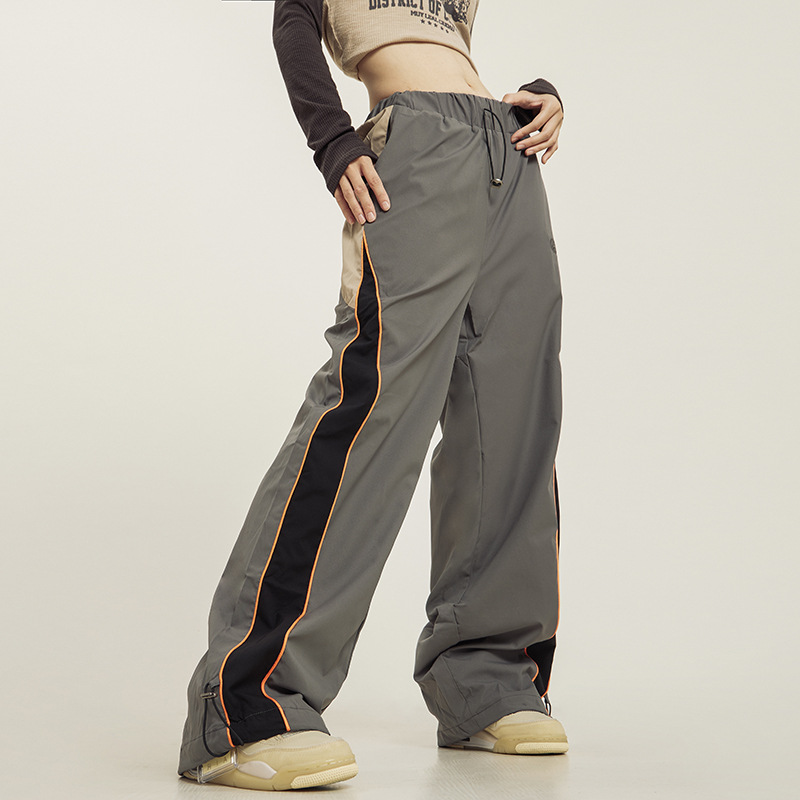 Floor Pants With A Sense Of Drape Men's And Women's Retro Patchwork Sports Pants