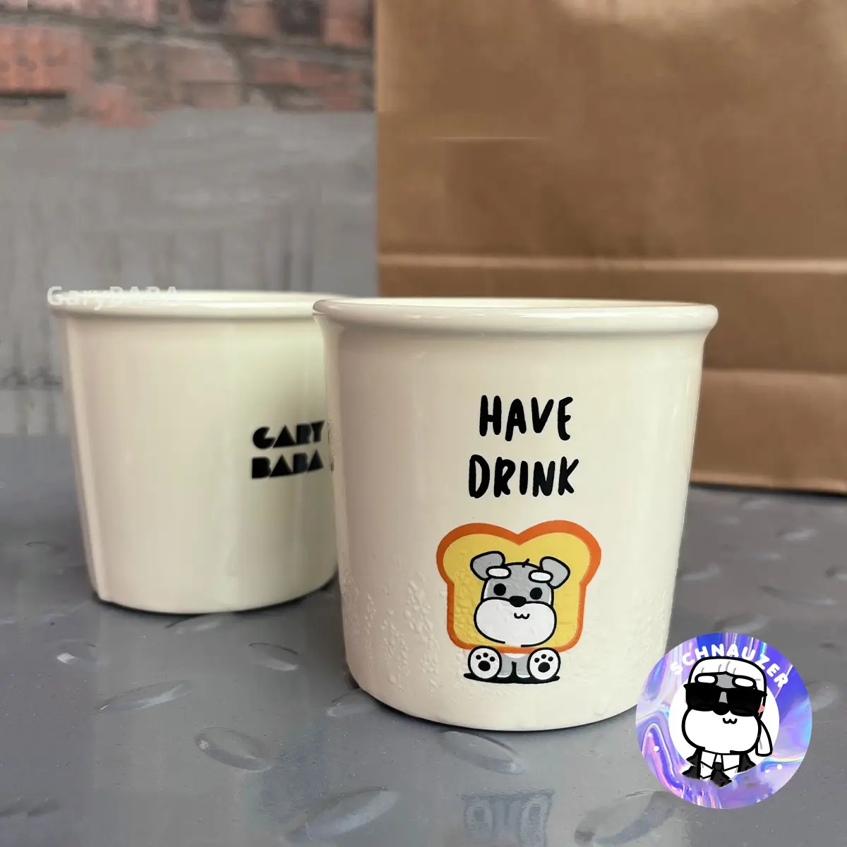 Schnauzer Ceramic Puppy Breakfast Milk Cup