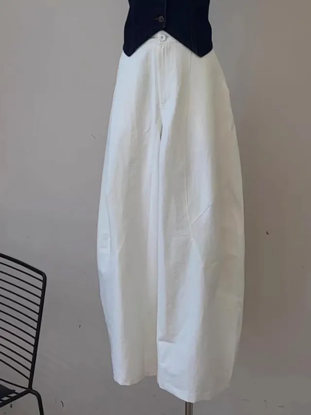 Loose Casual Banana Pants Women White - Shop at LoveMi