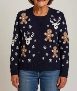 Womens Printed Drop Shoulder Cardigan Sweater Style 4 2Xl - Shop at LoveMi