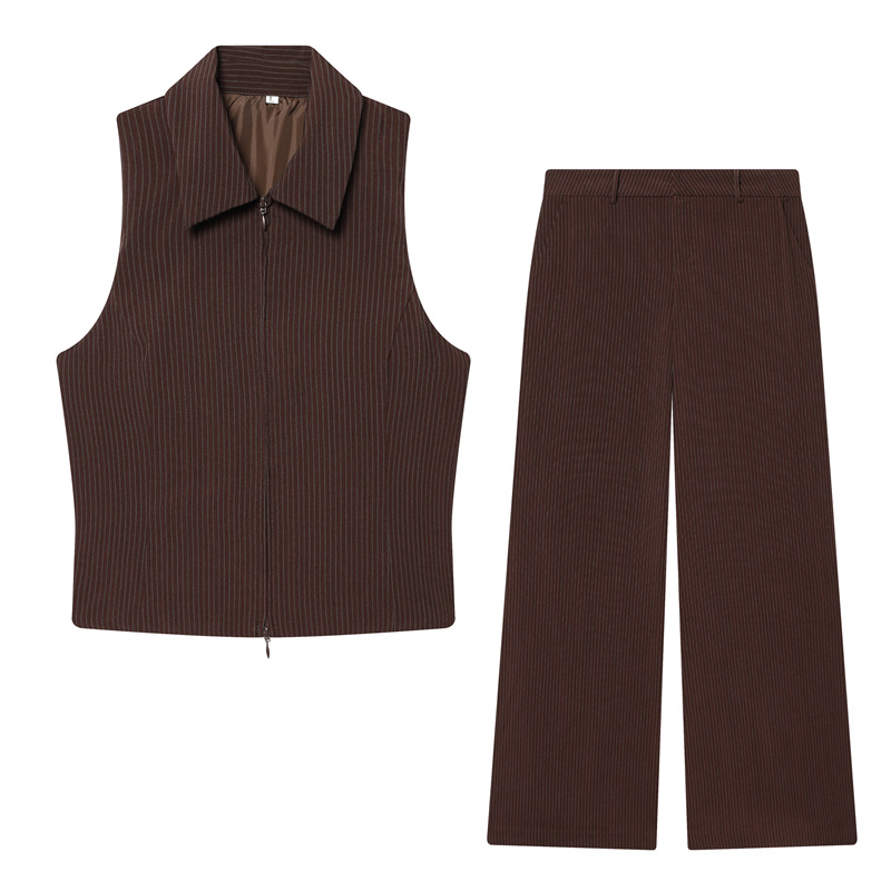 European And American-style Designer Sleeveless Top And Wide-leg Pants Set For A Sophisticated, Elegant Look