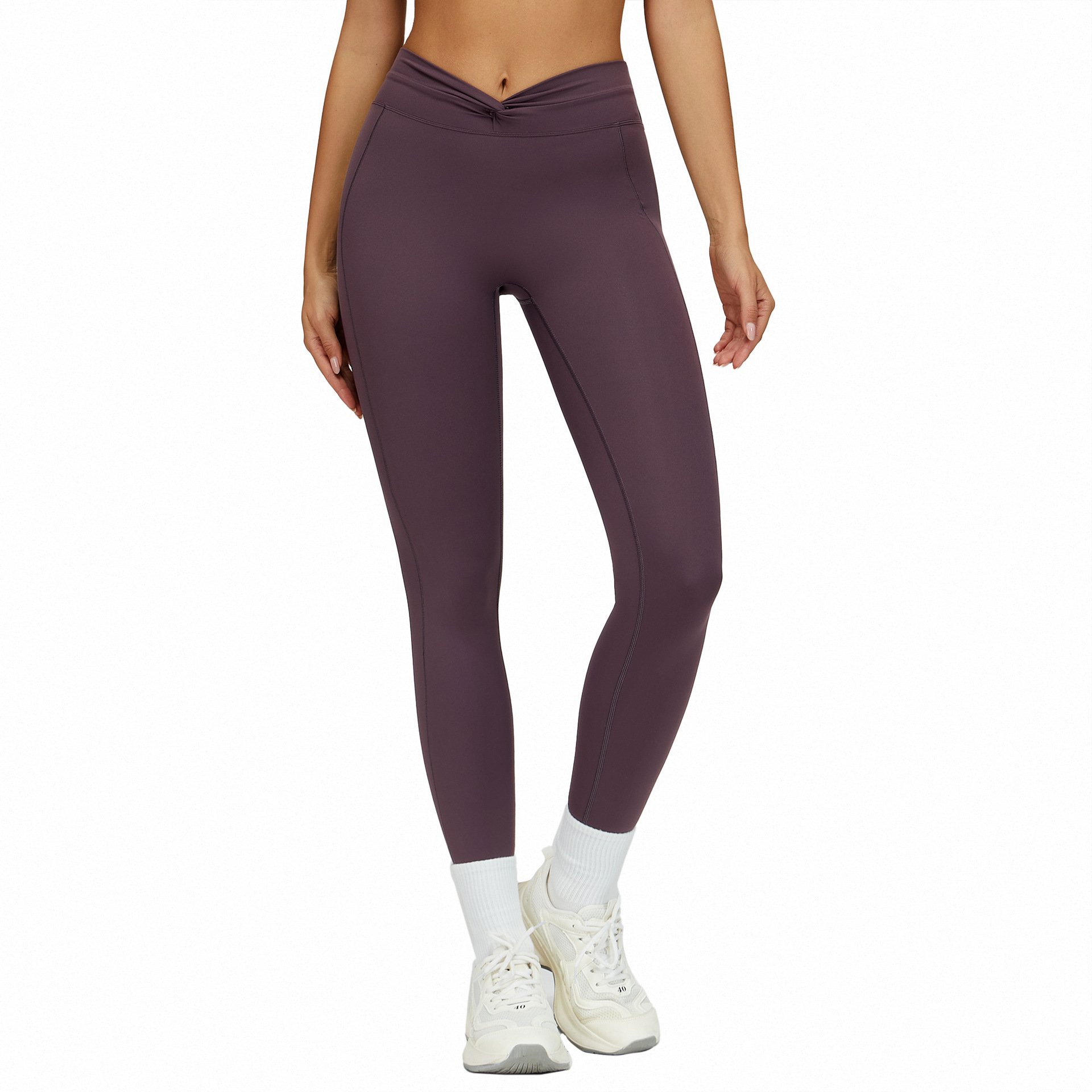 High-Waisted Twisted-Pleat Fitness Pants