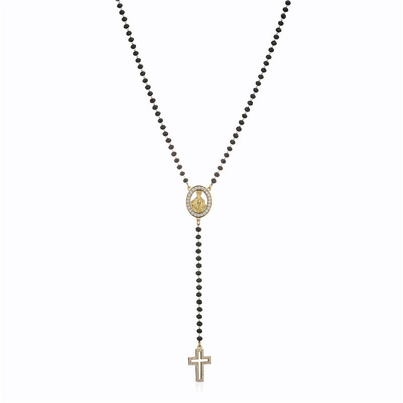 Stainless Steel Plated 18K Color Retaining Virgin Mary Y Word Chain