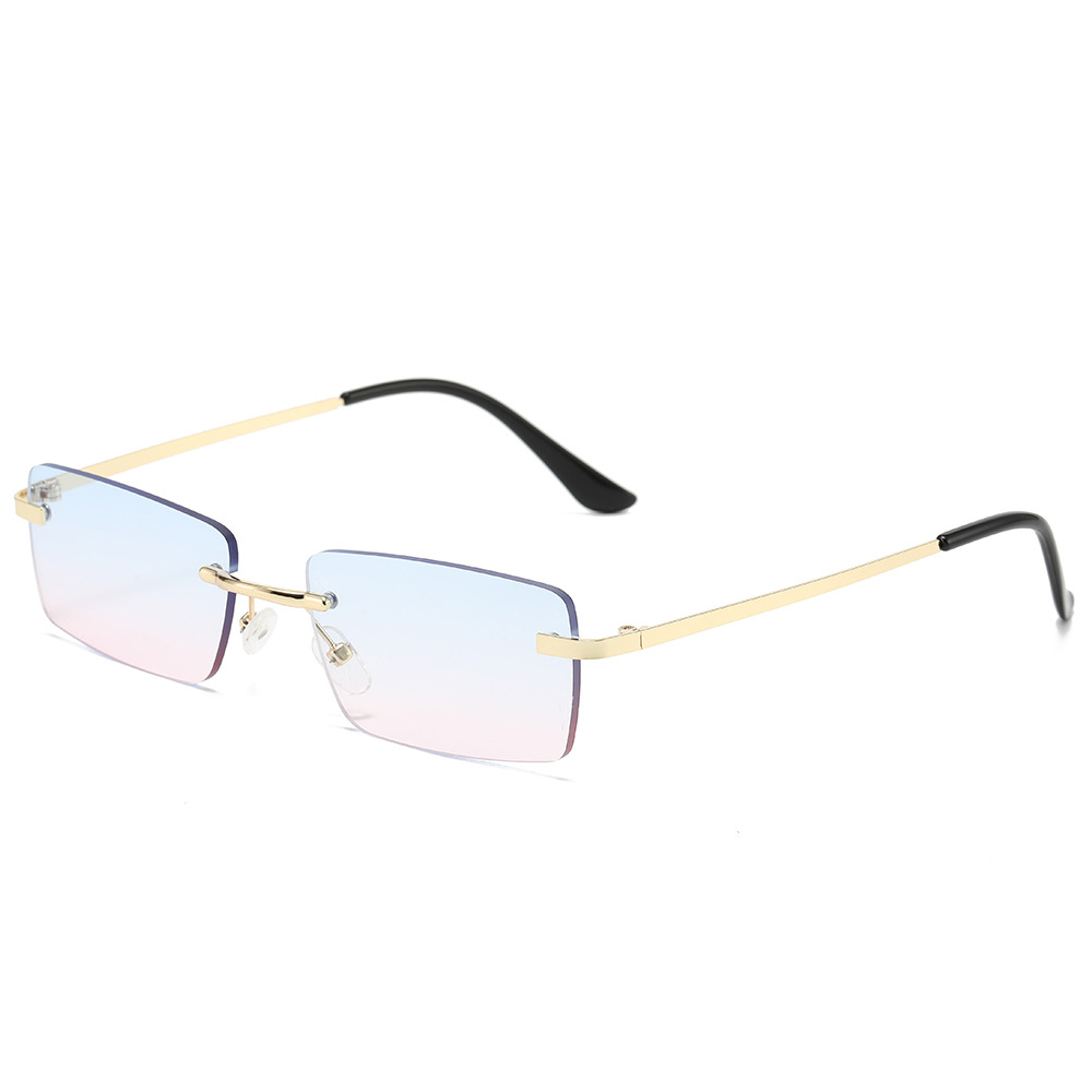 New Square Frameless Trimming Sunglasses - Image 4