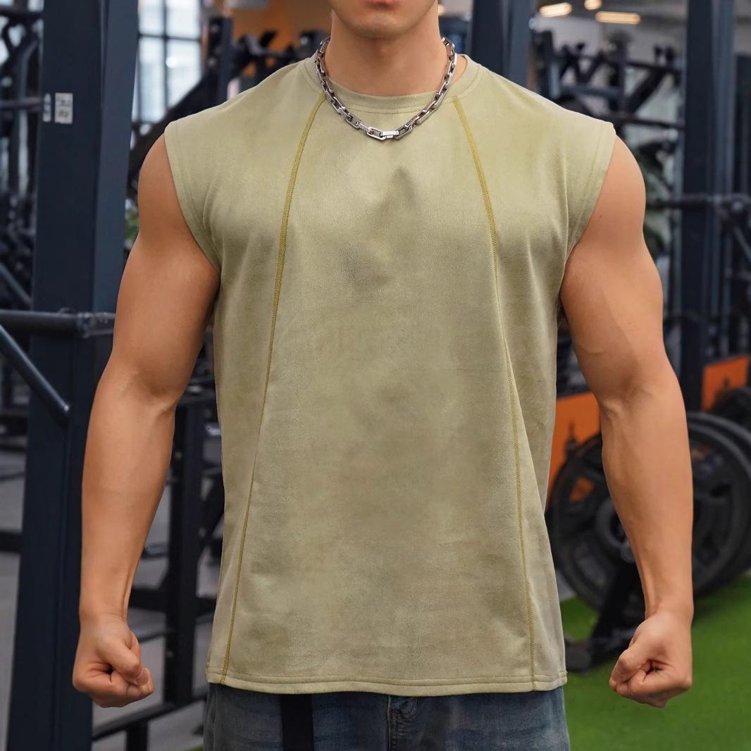 Mens Sleeveless Sports-Style Slim-Fit Vest