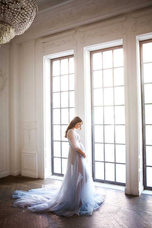 Mesh Mid-length Pull-belt Mop Dress