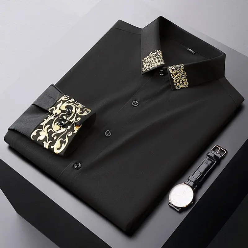 Spring Light Luxury European Goods High-end Embroidered Neckline Loose