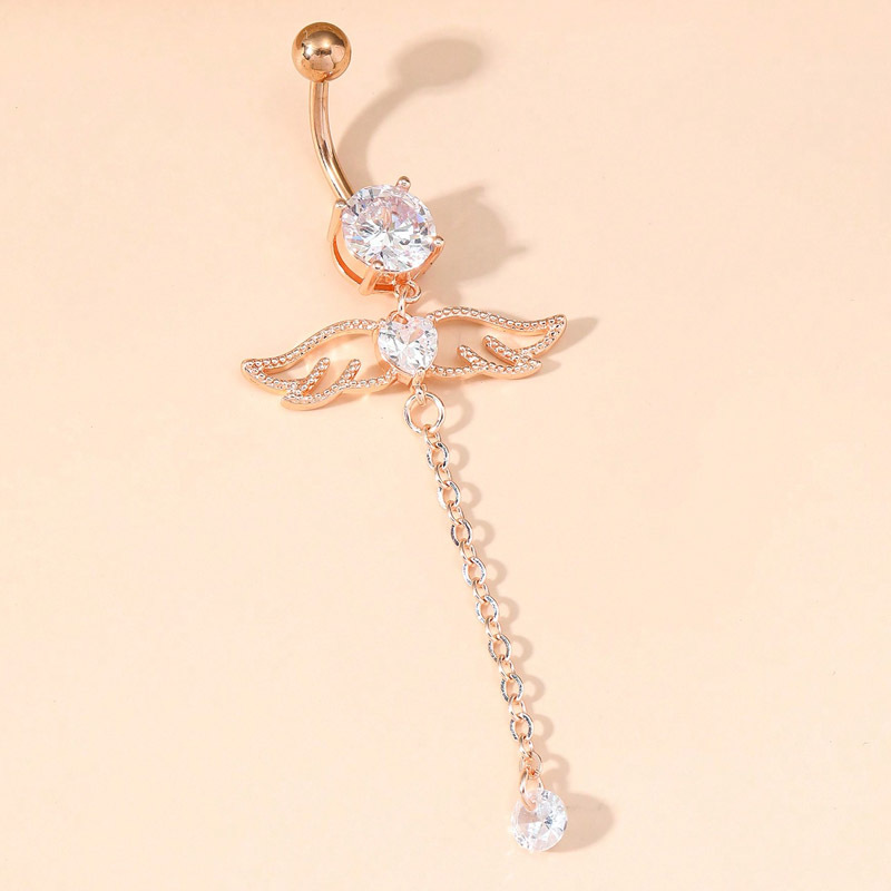 Butterfly Heart Zircon Minimalist Navel Piercing Jewelry