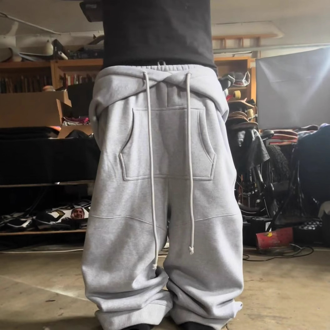 Street-style Loose-fitting Casual Drop-crotch Sweatpants