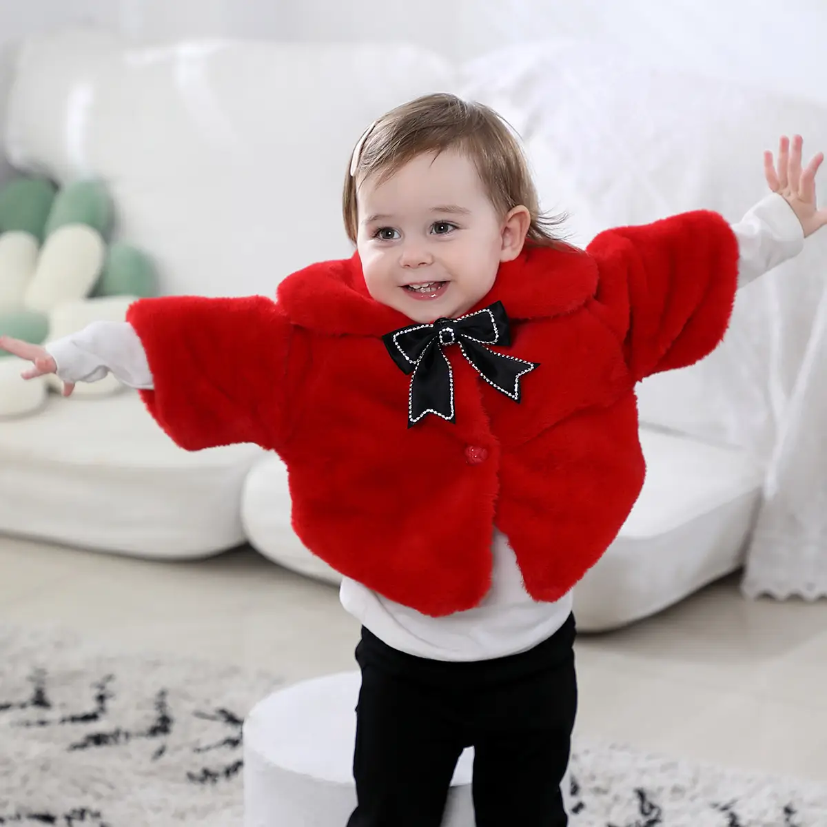 Infant Furry Sweater Autumn And Winter Girls Cloak