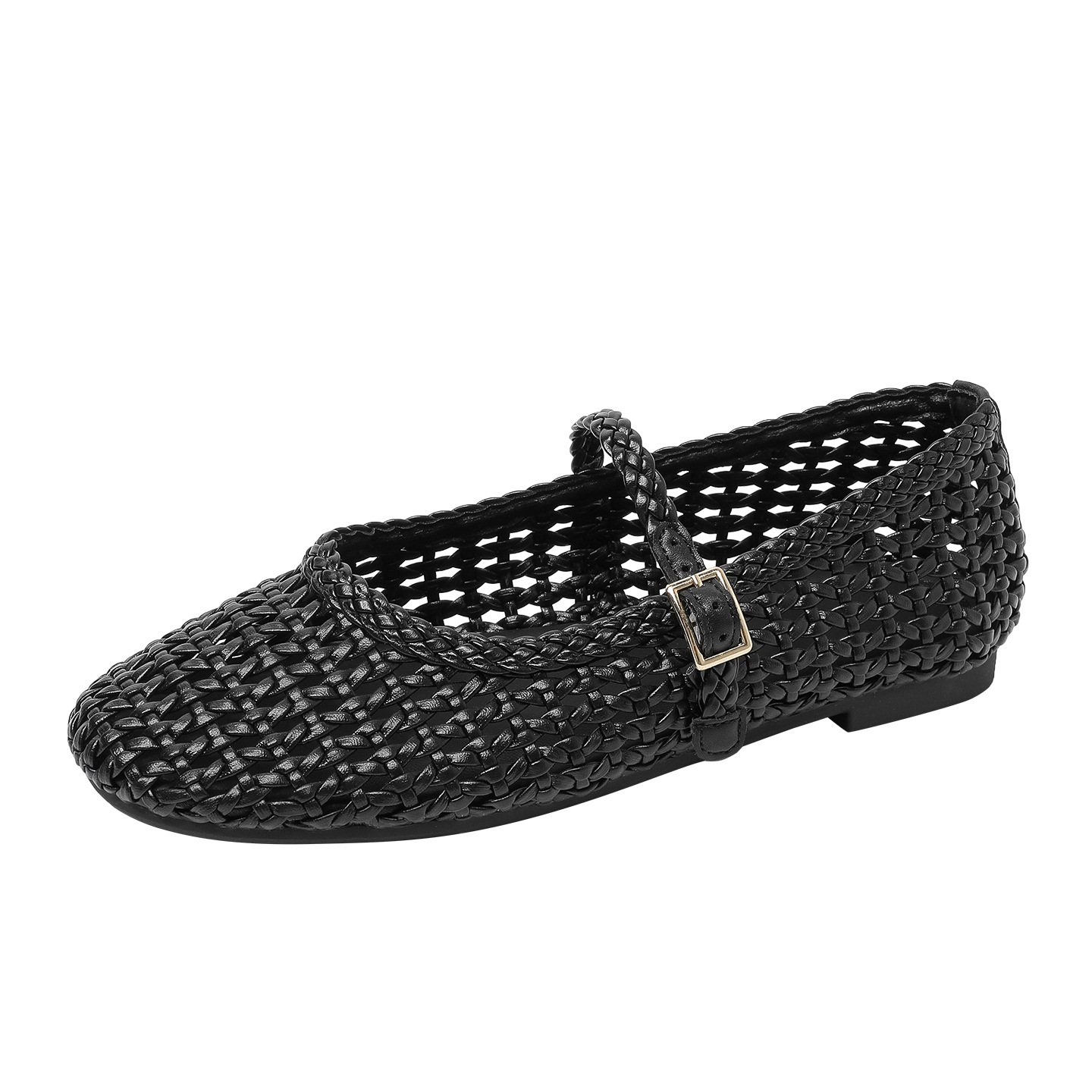 Raffia Mary Jane Flats