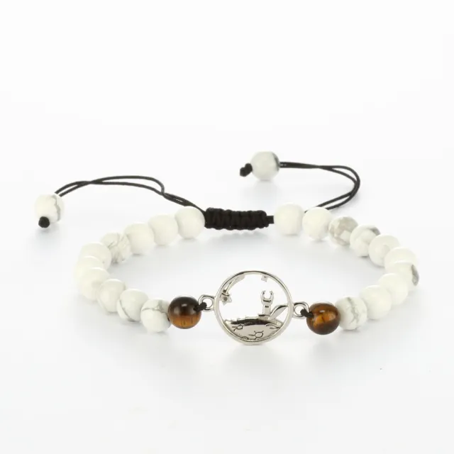Couple Bracelet Obsidian Tigereye Beaded White Turquoise Girl Bracelet - Shop at LoveMi