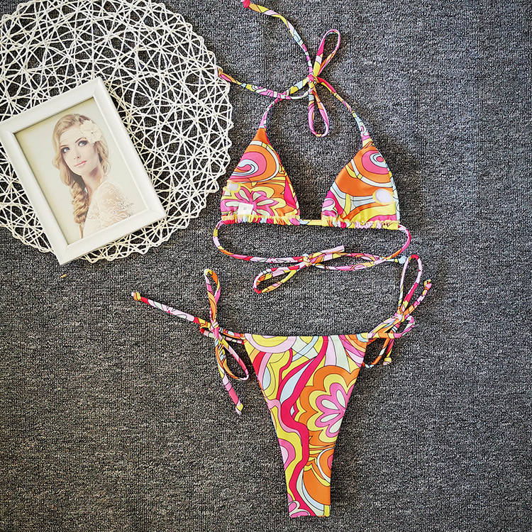 Title 14, Damen Bikini mit Blumenmuster und Kordelzug, de...