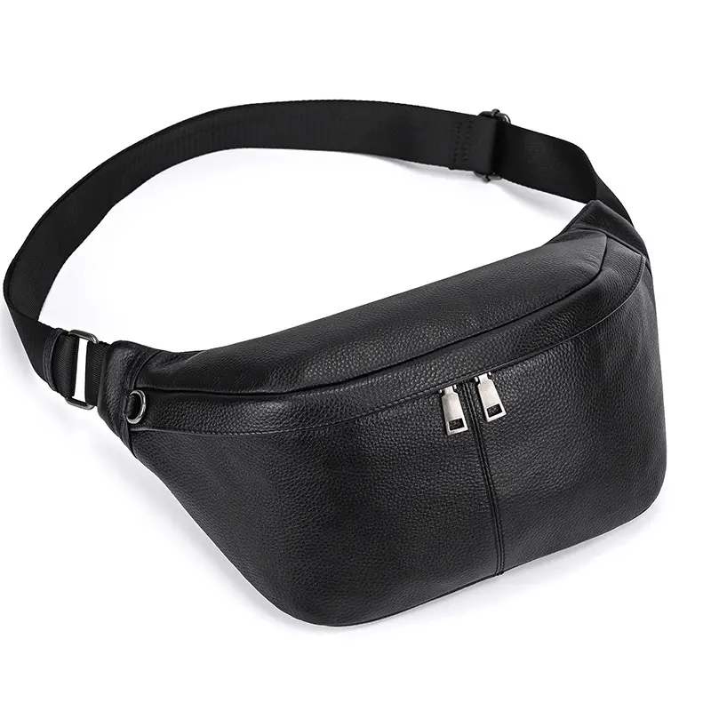 Genuine Leather ShoulderCrossbody Bag Mens Large-Capacity Chest