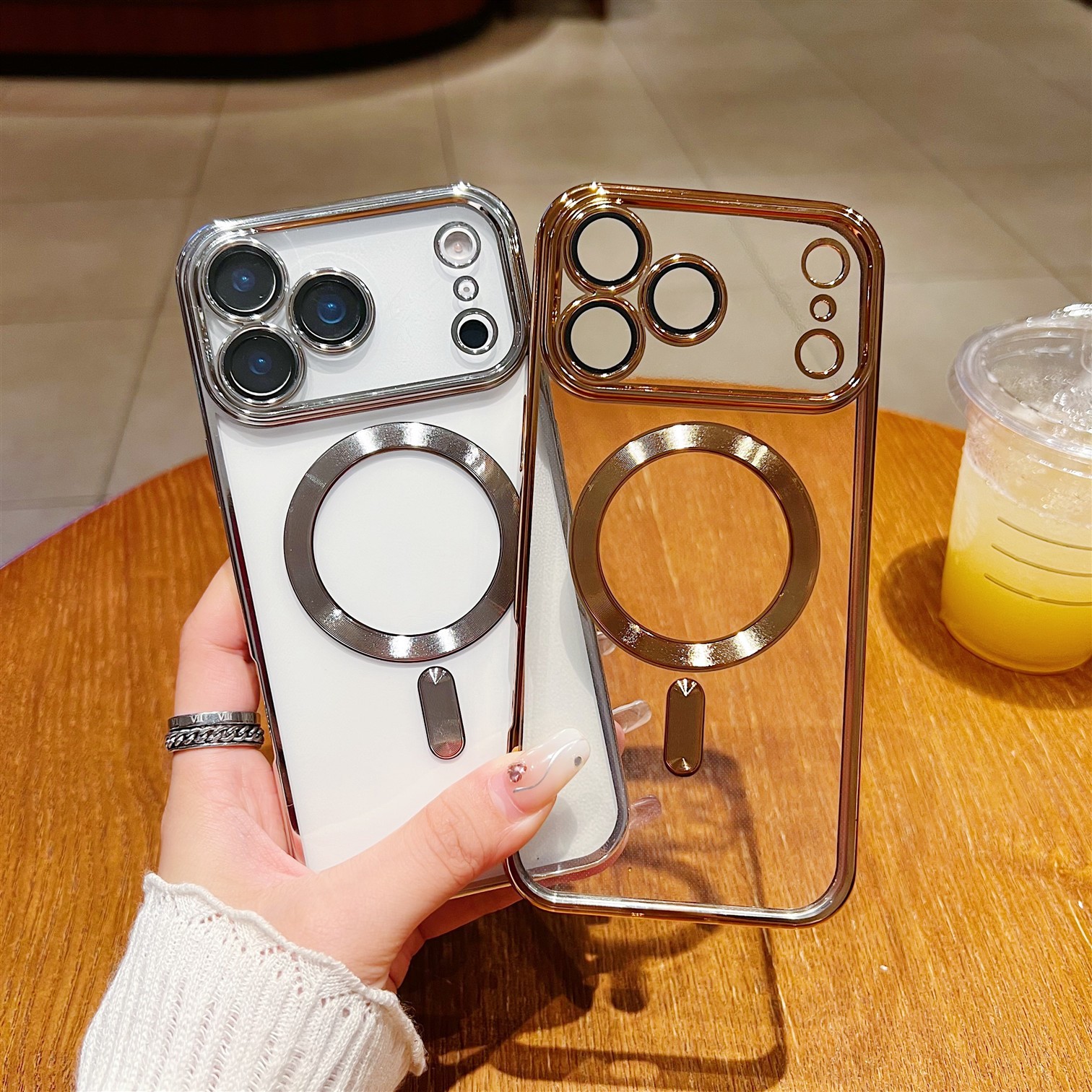 Phone Case Magnetic Suction With Tail Electroplating Transparent Lens Protector - Image 4
