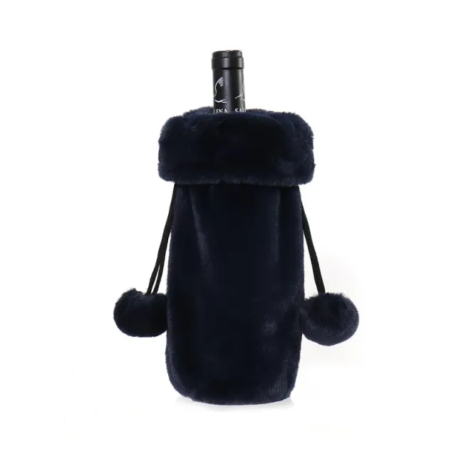 Christmas Solid Color Plush Decorative Bottle Cap Sapphire Blue - Shop at LoveMi
