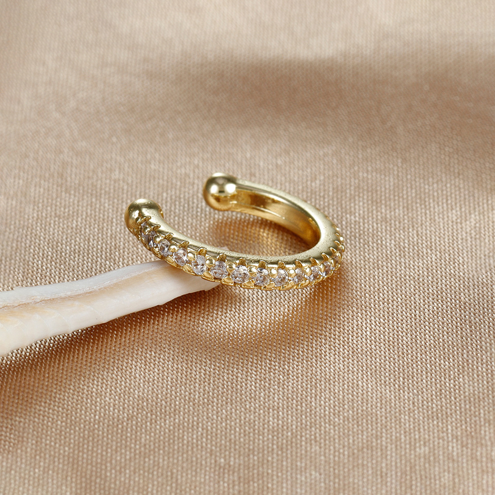 Simple Rhinestone-sensitive Alloy Double-layer Ear Clip