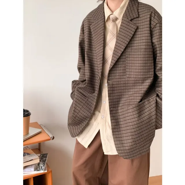 Women's style Loose fitting Casual Blazer Jacket Brown - Shop at LoveMi