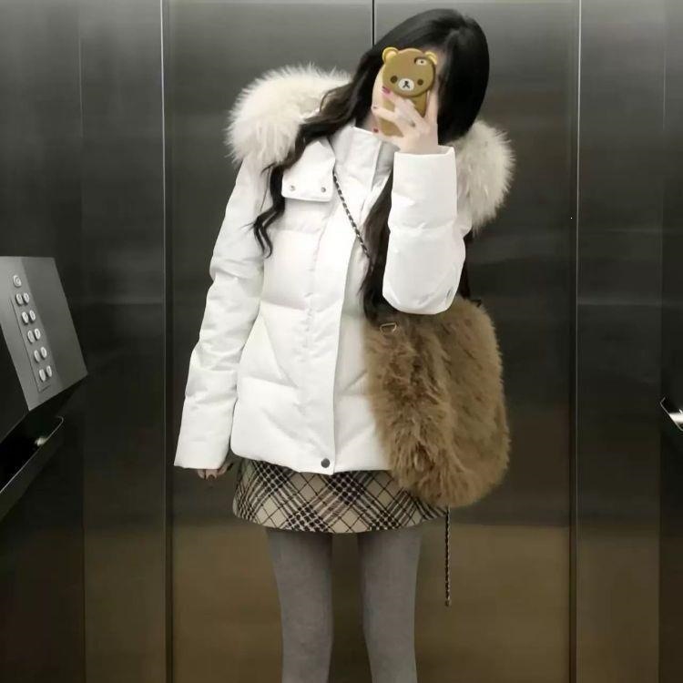 Long Cotton Coat With A Fur Collar Padded And Stylish Perfect For Petite Figures