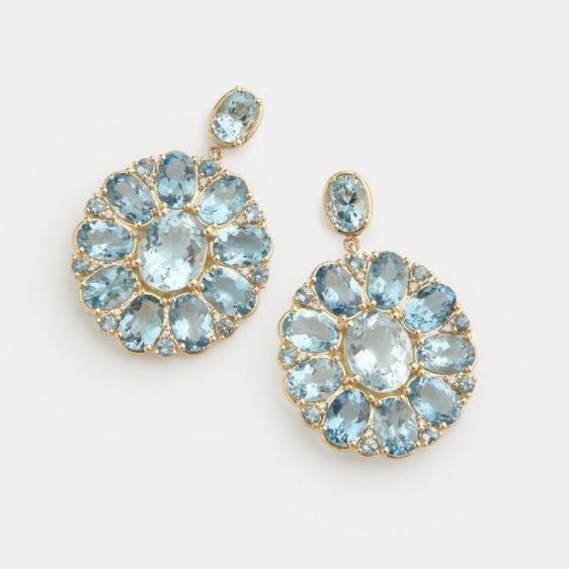 Retro Full Diamond Beautiful Flowers Earrings