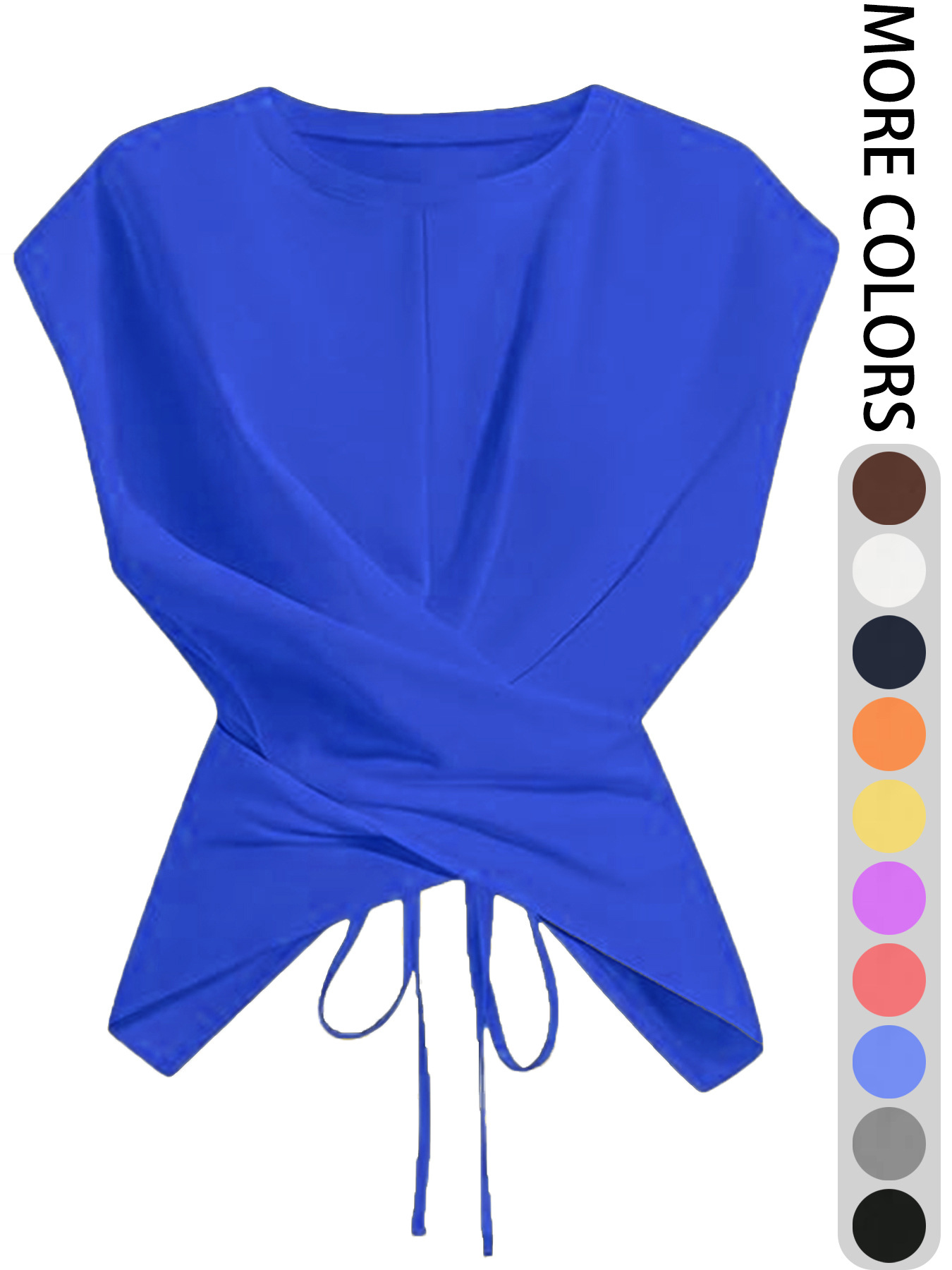 Versatile Cropped Top With A Crossover Tie At The Hem